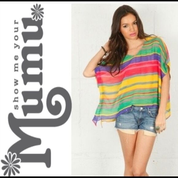 Show me your Mumu Circus Stripe Top SMALL - Picture 1 of 6